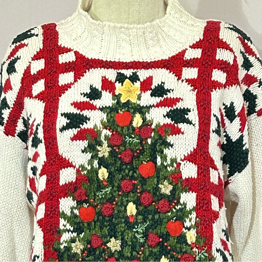 Vintage Lord & Taylor Sculptural Christmas Tree Sweater - Picture 2 of 9